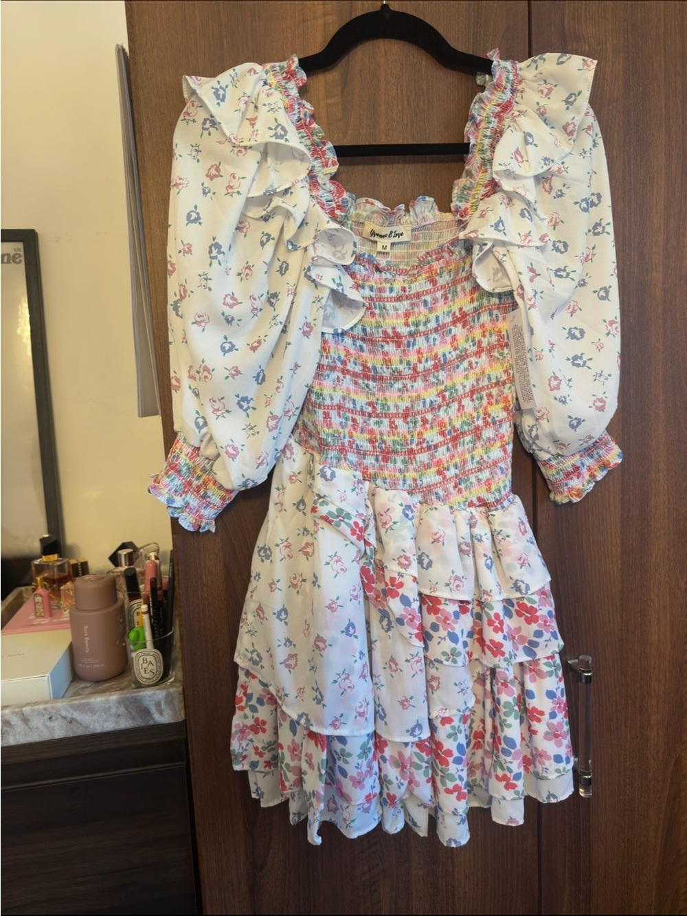 Floral Smocked Puff-Sleeve Dress - Yvonne & Love / LSF Inspired